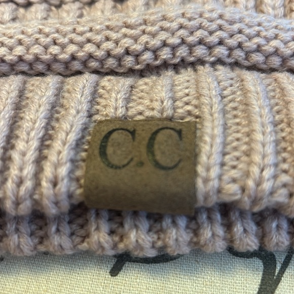 C.C Cable Knit Beanie Ribbed Knitted Winter Hat Slouchy Fit Pink Womens OS - Picture 2 of 9